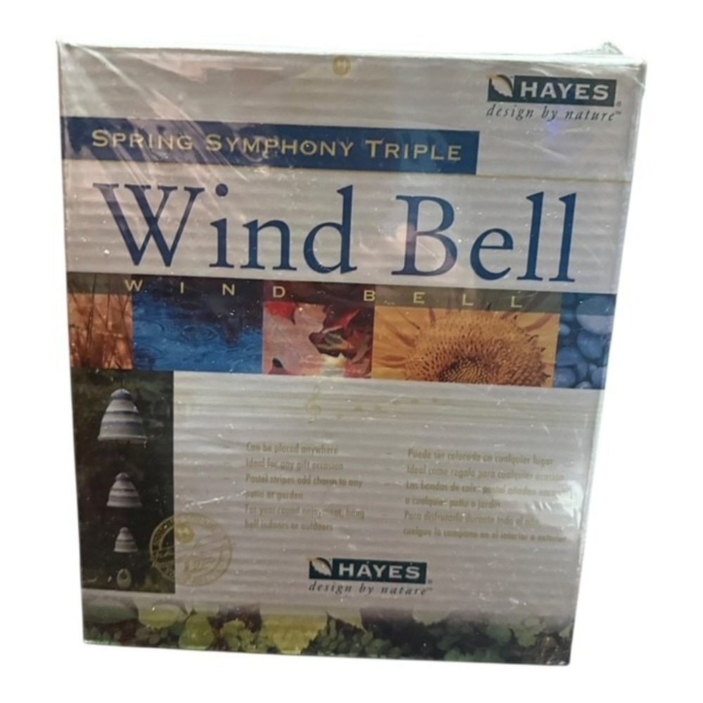 HAYES Spring Symphony Triple Wind Bell Chime Ceramic Outdoor Garden Decor 24"
